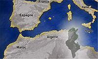 Emplacement géographique de la Tunisie